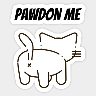 Cat Lover Pawdon Me Sticker